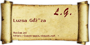 Luzsa Géza névjegykártya